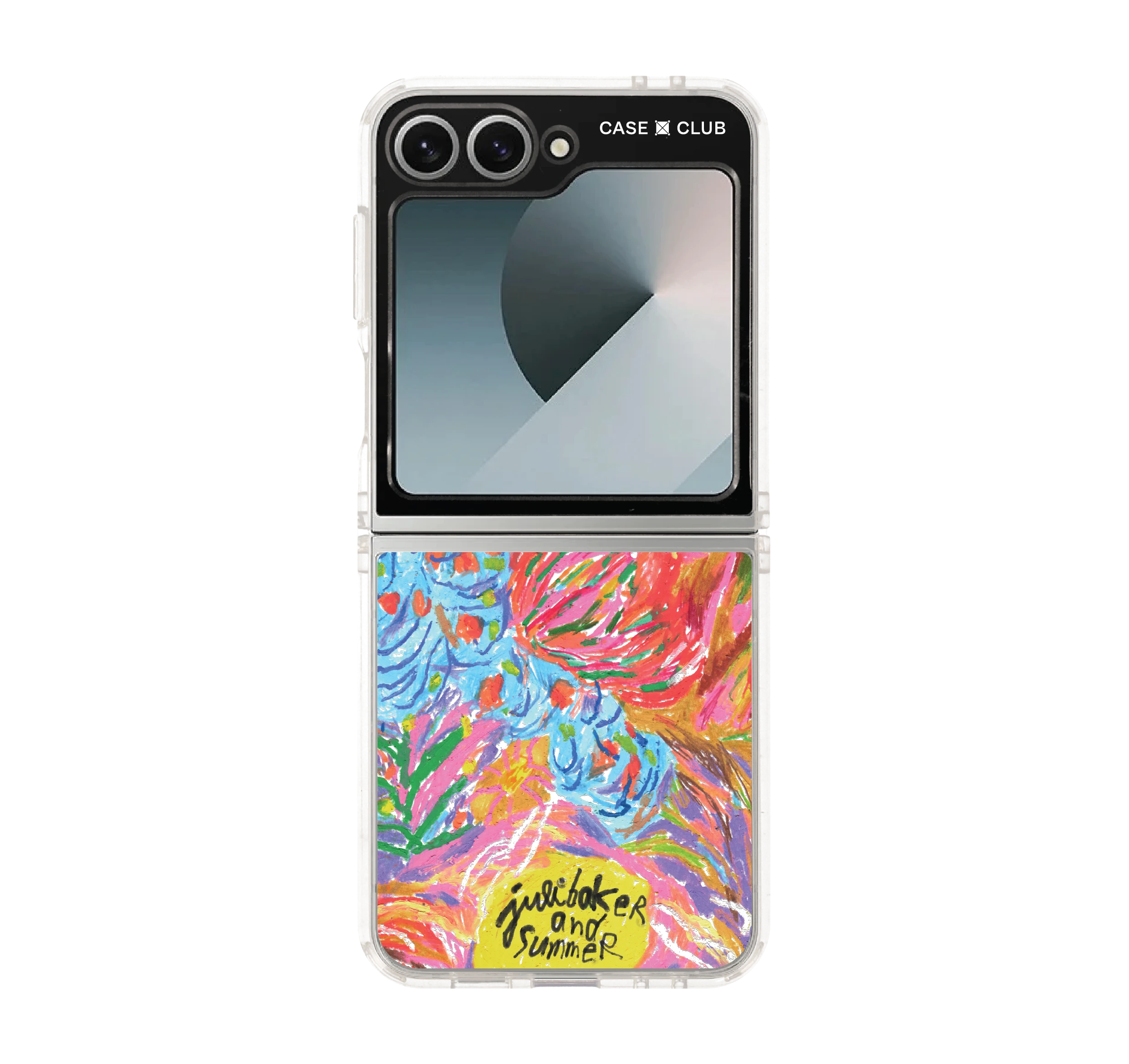 samsung galaxy z flip 6 clear case abstract flower by juli baker